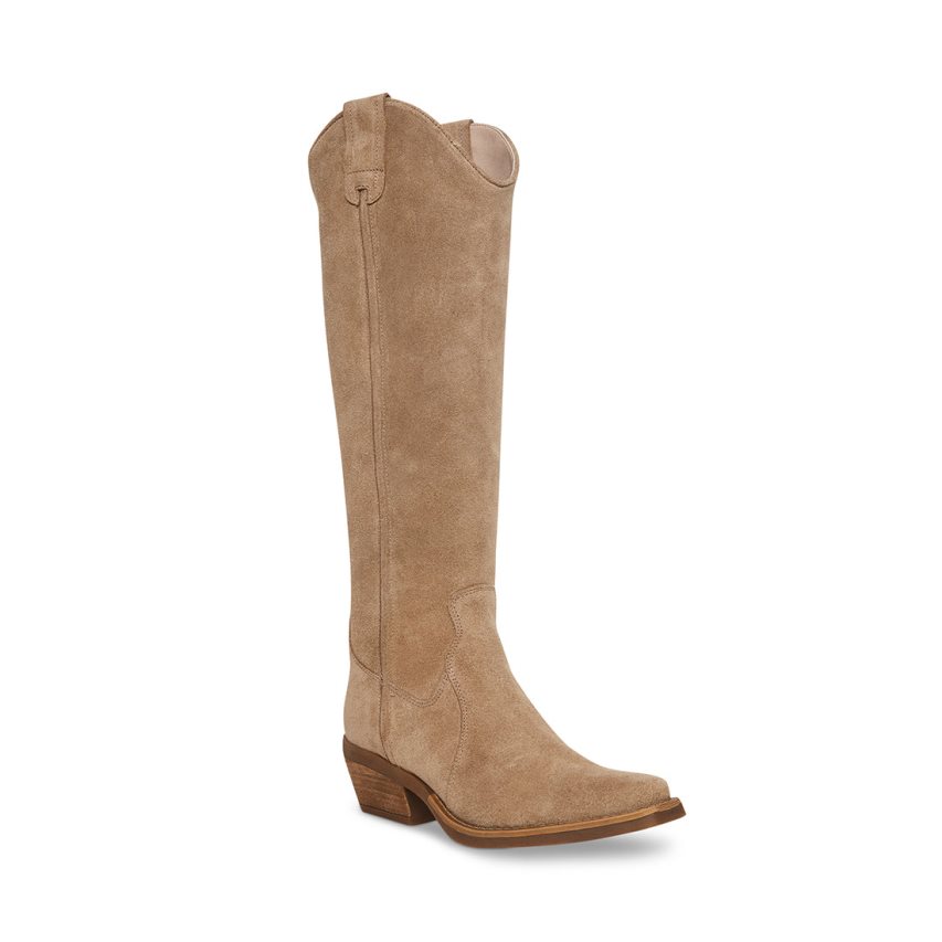 Botas Hasta La Rodilla Steve Madden Heard Gamuza Mujer Marrones | ES ND2SE8